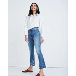 Madewell Cali Demi-Boot Jeans in Bess Wash: Button-Front Edition Size 25